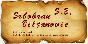 Srbobran Biljanović vizit kartica